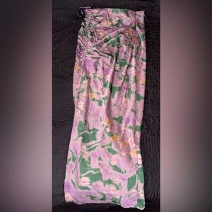 emory park purple green floral maxi skirt size small
